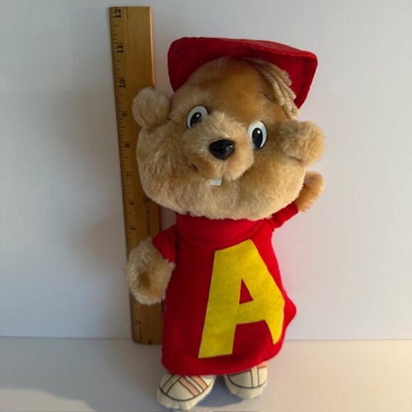 RARE The Chipmunks Alvin 11" Vintage 80s Ideal Dressable Stuffed Plush Toy 1983 - Picture 4 of 5